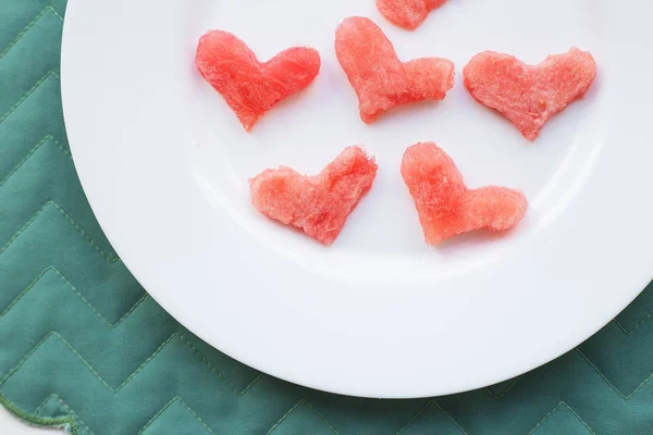 Watermelon on a white plate — Stock Photo, Image