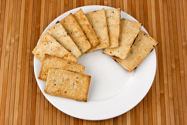 Cookies with chocolate on a plate — Stock Photo, Image