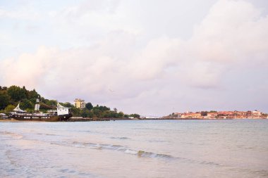 Güzel yaz günbatımı Bulgaristan Nessebar