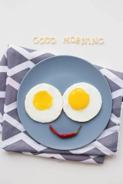 Two beautiful eggs on a plate — Stock Photo, Image