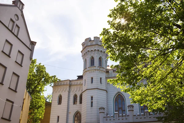 Velmi Krásné Atmosférické Ulice Starém Městě Riga Lotyšsko — Stock fotografie