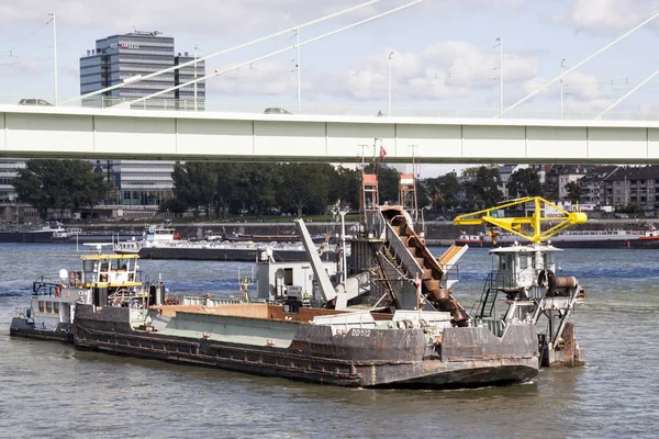 Sandy kolv i floden Rhen i Köln — Stockfoto