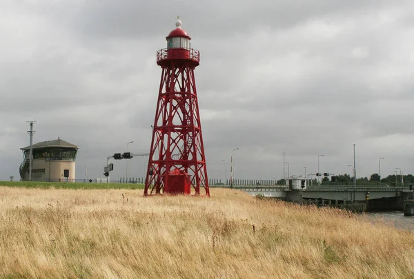 Afsluitdijk є найбільш важливим дамби Нідерландів — стокове фото