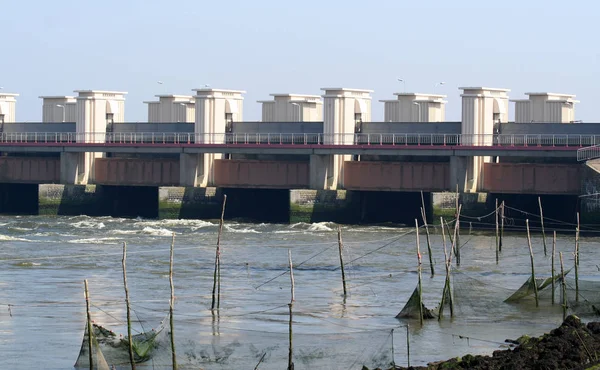 Afsluitdijk is the most important dike of the Netherlands — Stock Photo, Image