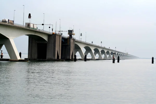 Zeeland bridge in Netherlands — Stock Photo, Image