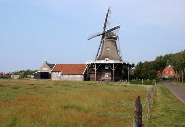 The village of Hollum on the Frisian Islands clipart