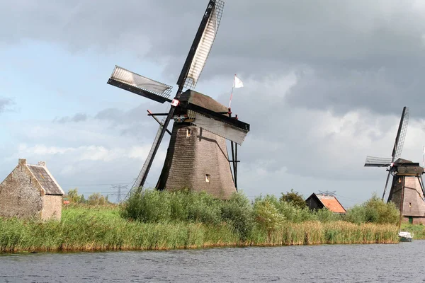 Doğal Hollanda yel değirmenleri — Stok fotoğraf