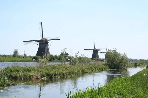 Molens van Kinderdijk in Holland — Stockfoto