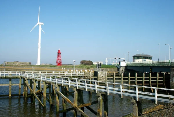 Afsluitdijk är en större causeway i Nederländerna — Stockfoto