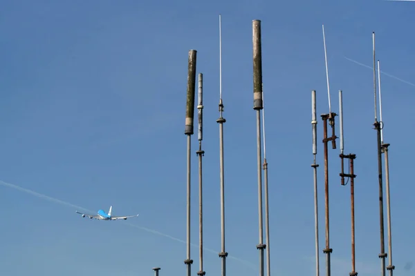 Uçak pist Schiphol çıkartıyor — Stok fotoğraf