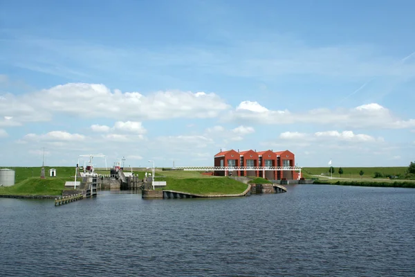 New pumping station Rozema,seen from the Termunterzijldiep — Stock Photo, Image