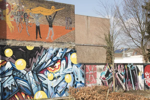 Geschilderde muur, straatkunst expressie — Stockfoto
