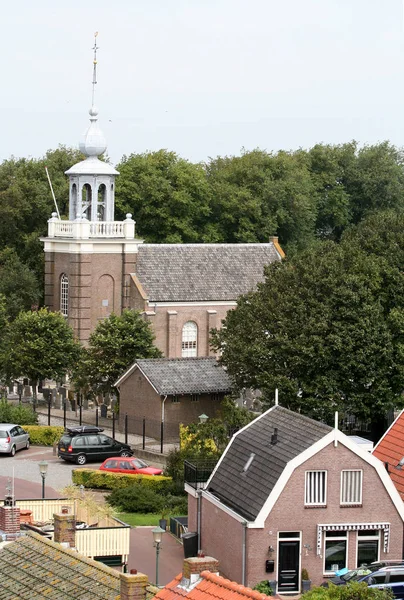 Birds-eye view over the village of Urk seen from the lighthouse — Stock Photo, Image