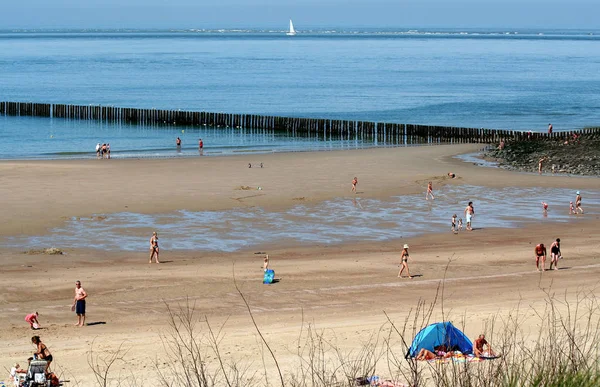 Holanda Holanda Holanda Zelândia Westkapelle Julho 2017 Praia Mar Norte — Fotografia de Stock