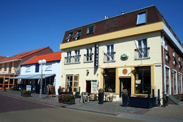 Niederlande Holland Holländisch Zeeland Westkapelle Juli 2017 Terrasse Mitten Dorf — Stockfoto