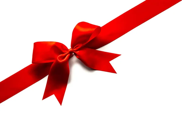 Red ribbon and bow — Stock Photo, Image