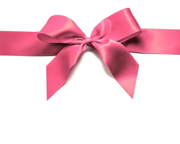 Pink ribbon and bow — Stock Photo, Image