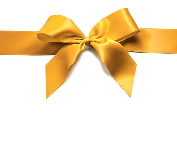 Gold ribbon and bow — Stock Photo, Image