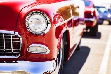 Klasik Otomobil farları yakın çekim 