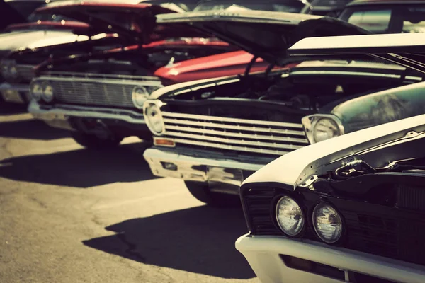 Classic Cars Parked Row Vintage Color — Stock Photo, Image