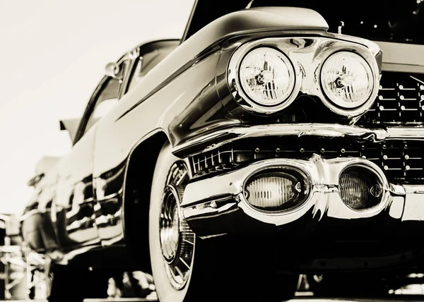 Classic Car Headlights Close — Stock Photo, Image
