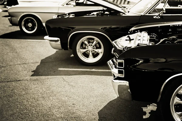 Classic Cars Parked Row Vintage Color — Stock Photo, Image