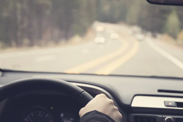 Conducir Una Vista Del Coche Carretera — Foto de Stock