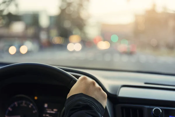 Rijden Een Auto Zicht Weg — Stockfoto