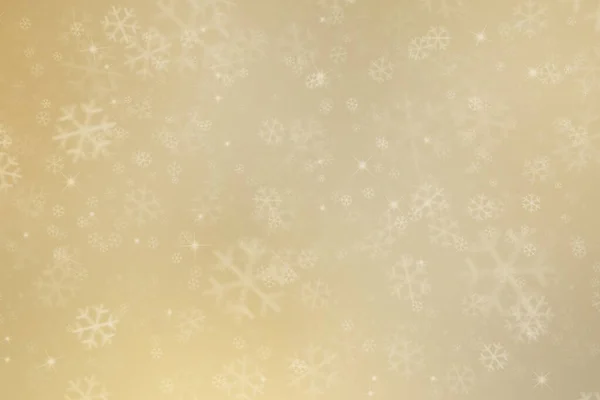 Goldene Weihnachten Hintergrund Mit Schneeflocken — Stockfoto