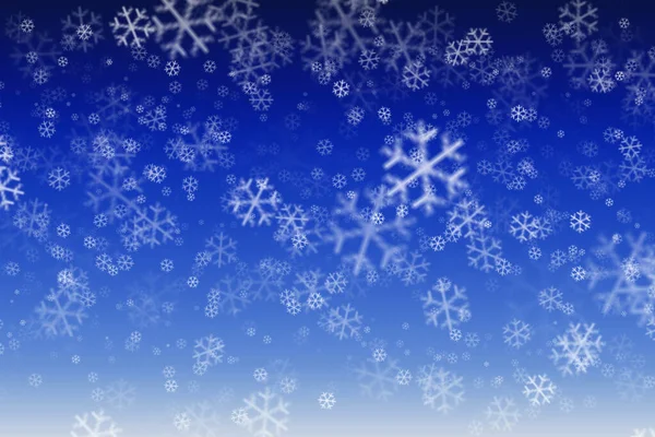 Abstrato Fundo Natal Azul Com Estrelas Flocos Neve — Fotografia de Stock