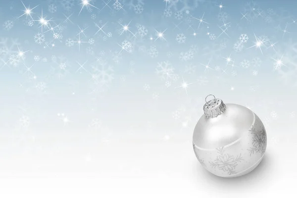 Christmas Background Ball Snowy Sky — Stock Photo, Image