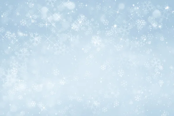 Fondo Invierno Abstracto Con Copos Nieve — Foto de Stock