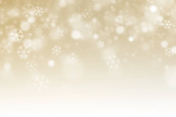 雪の結晶と黄金のクリスマスの背景 — ストック写真