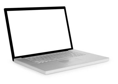 Beyaz arkaplanda genel dizüstü bilgisayar izole edildi