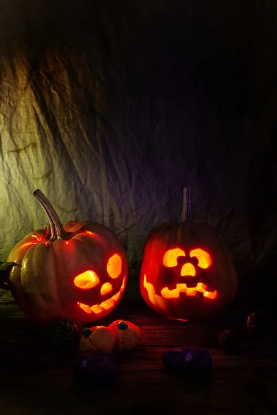 Scary Halloween pumpkins — Stock Photo, Image