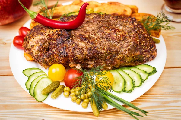 Appetizing baked fillet of pork — Stock Photo, Image