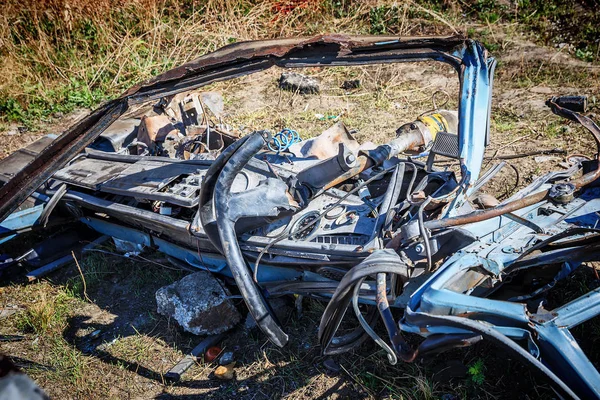 Car wreckage after car accidentcar accident — Stock Photo, Image