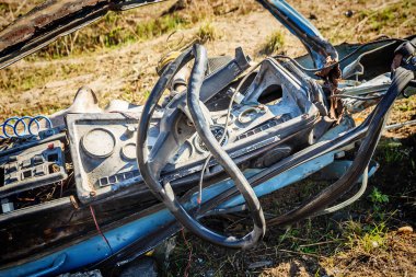 accidentcar trafik kazası sonra araba enkazı