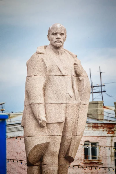 Estátua de Lenine em Dudinka, Rússia — Fotografia de Stock