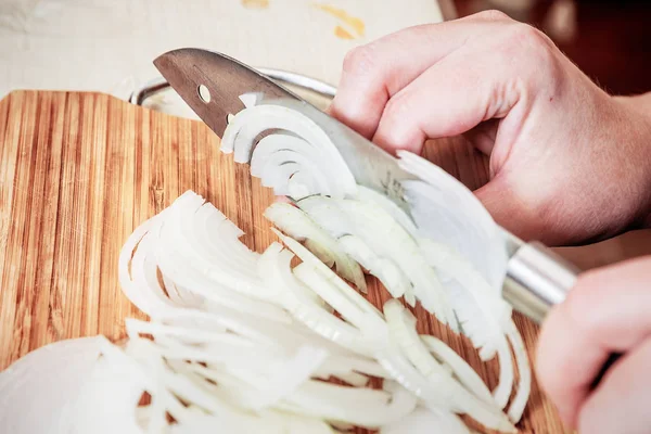 Preparing russian traditional salad herring under fur coat — Stock Photo, Image