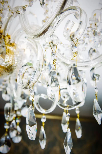 A fragment of a crystal chandelier — Stock Photo, Image