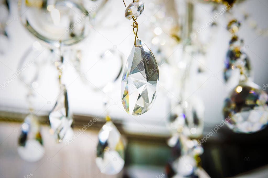 A fragment of a crystal chandelier