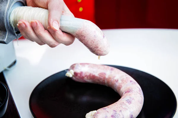 Making homemade sausage