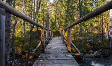 Dere üzerindeki ahşap köprü