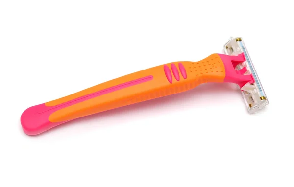 Women orange razor for shaving — Stock Photo, Image