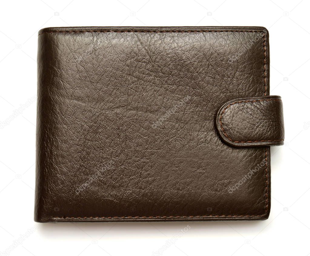 Men's leather purse isolated 