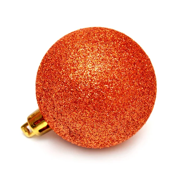 Orange glänzende Weihnachtskugel — Stockfoto
