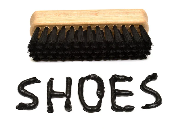 Nouvelle brosse en bois pour chaussures — Photo