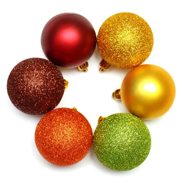 Christmas balls in form of circle — Stock Photo, Image