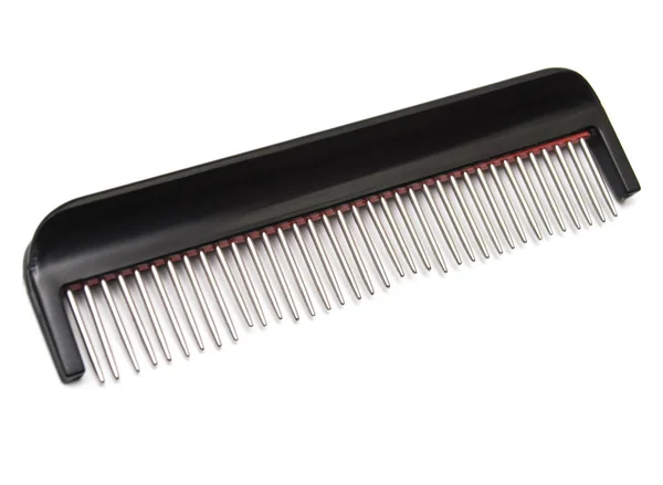 Black plastic comb for hair — Stock Photo, Image